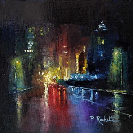 Peinture A wet night  par Rochette Patrice | Tableau Figuratif Huile Urbain
