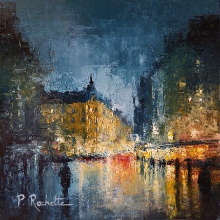 Painting Reflets d'une nuit pluvieuse  by Rochette Patrice | Painting Figurative Oil Pop icons, Urban