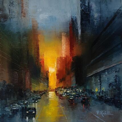 Peinture Manhattanhenge  par Rochette Patrice | Tableau Figuratif Huile Urbain