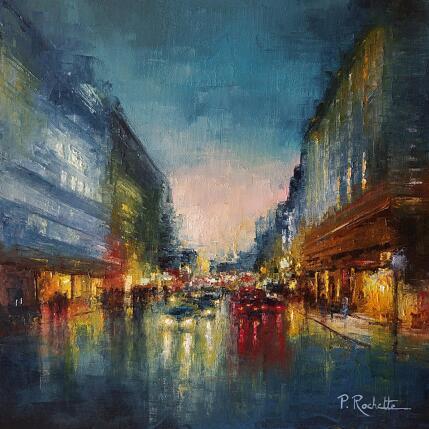 Peinture Vibration urbaine par Rochette Patrice | Tableau Figuratif Huile Urbain