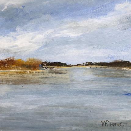 Peinture Paysage de Loire en Automne  par Fièvre Véronique | Tableau Figuratif Acrylique Nature, Paysages