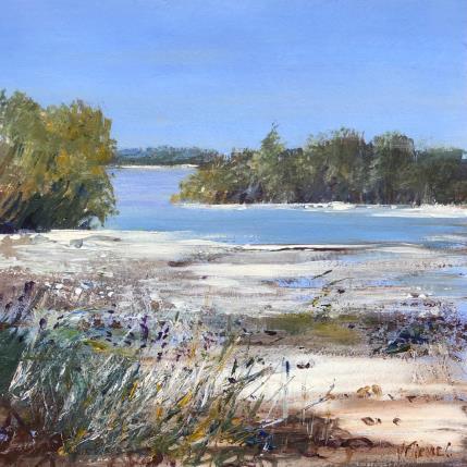 Painting Berges de Loire by Fièvre Véronique | Painting Figurative Acrylic Landscapes, Nature