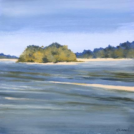 Peinture La Loire à La Chapelle sur Loire par Fièvre Véronique | Tableau Figuratif Acrylique Nature, Paysages