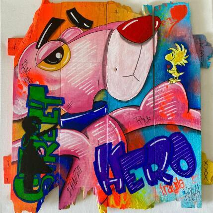 Peinture F4 Pink par Molla Nathalie  | Tableau Pop-art Acrylique, Bois, Posca Icones Pop