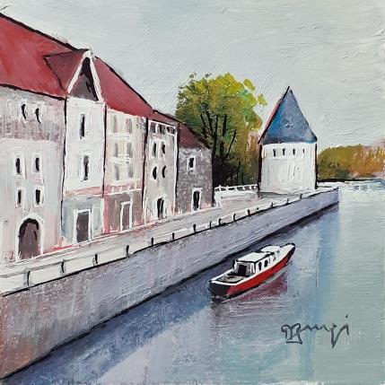 Peinture AR30 LA TOUR BLANCHE par Burgi Roger | Tableau Figuratif Acrylique Marine, Paysages, Urbain
