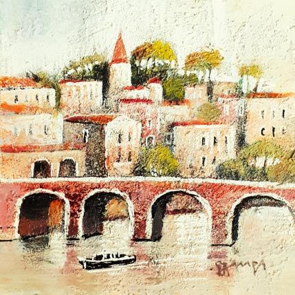 Peinture AR29 LE BATEAU NOIR  par Burgi Roger | Tableau Figuratif Acrylique Marine, Paysages, Urbain