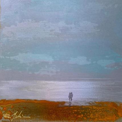 Peinture Soir plat du Lido  par Mahieu Bertrand | Tableau Figuratif Métal Marine, Paysages