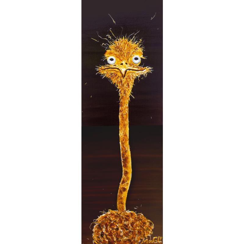 Peinture DAMOCLUS II par Moogly | Tableau Art Singulier Acrylique, Pigments, Résine Animaux