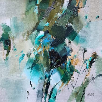 Peinture Green trees par Virgis | Tableau Abstrait Huile Minimaliste