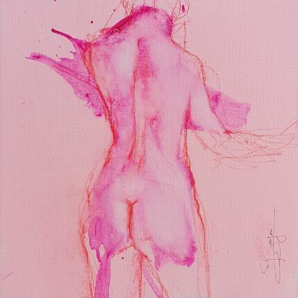 Peinture Éclat rose par Bergues Laurent | Tableau Figuratif Acrylique, Aquarelle, Encre Nu