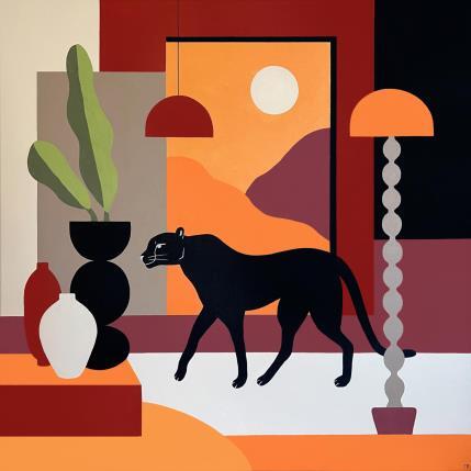 Peinture Passing Through par Birsak Mariah | Tableau Figuratif Acrylique Animaux, Architecture, Urbain