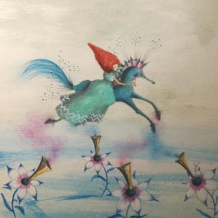 Peinture A volte si vola par Nai | Tableau Surréalisme Acrylique, Collage Animaux, Marine, Nature