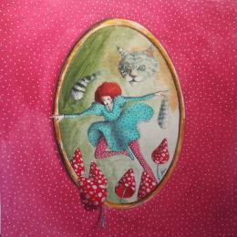 Painting Alice varca la soglia by Nai | Painting Surrealism Acrylic, Gluing Animals, Cinema, Pop icons