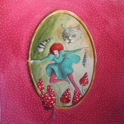 Peinture Alice varca la soglia par Nai | Tableau Surréalisme Acrylique, Collage Animaux, Cinéma, Icones Pop