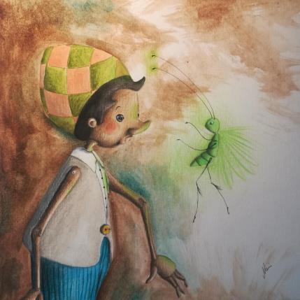 Peinture Ascolta ciò che senti par Nai | Tableau Surréalisme Acrylique, Collage Cinéma, Enfant, Icones Pop