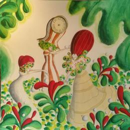 Painting Occhi sempre più verdi by Nai | Painting Surrealism Acrylic, Gluing Life style, Nature, Society