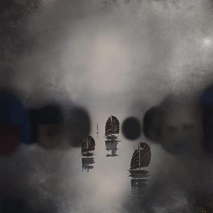 Peinture Indochine par Rey Julien | Tableau Figuratif Feuille d'or