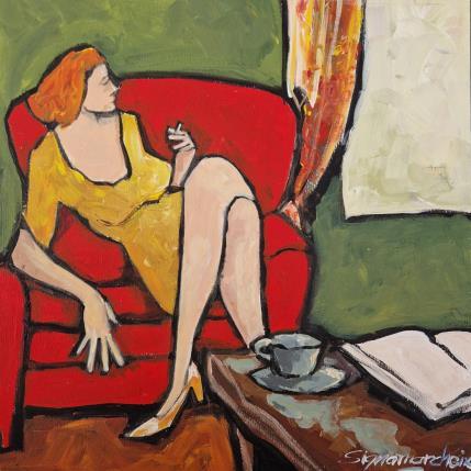 Peinture Roman et café par Signamarcheix Bernard | Tableau Art naïf Acrylique, Encre, Pastel