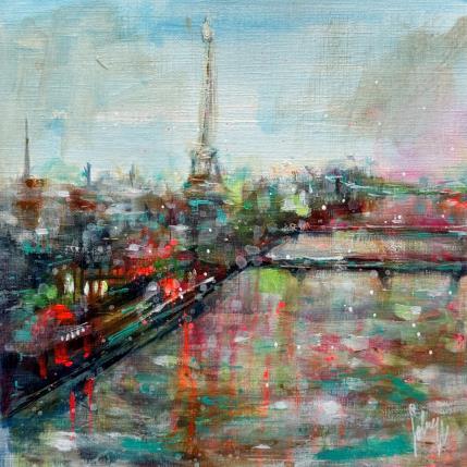 Peinture Paris skyline  par Solveiga | Tableau  Acrylique