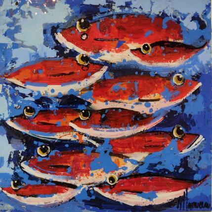 Peinture Familia roja par Villanueva Puigdelliura Natalia | Tableau Figuratif