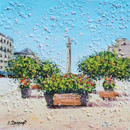 Peinture Place Jacques-cartier par Dessapt Elika | Tableau Impressionnisme Acrylique, Sable