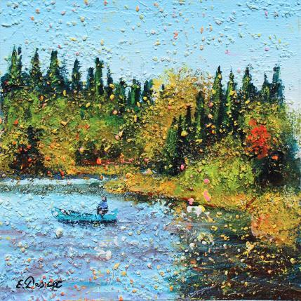 Peinture Lac canadien par Dessapt Elika | Tableau Impressionnisme Acrylique, Sable
