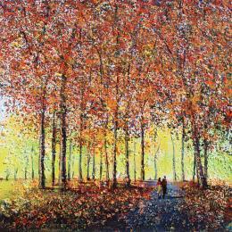 Painting en amoureux sous les érables by Dessapt Elika | Painting Impressionism Acrylic, Sand