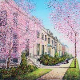 Painting Montréal en Fleurs by Dessapt Elika | Painting Impressionism Acrylic, Sand