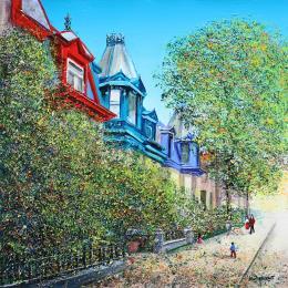 Painting Sortie en famille au carré saint-louis by Dessapt Elika | Painting Impressionism Acrylic, Sand