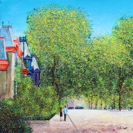 Painting En amoureux au carré saint-louis by Dessapt Elika | Painting Impressionism Acrylic, Sand