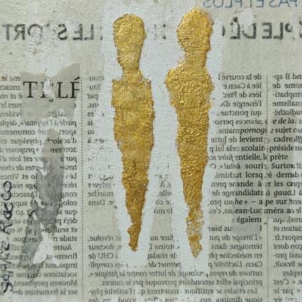 Peinture Sens de Presse par Rocco Sophie | Tableau Art Singulier Acrylique, Collage, Sable