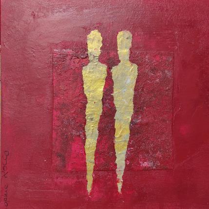 Peinture Voyage en rubis par Rocco Sophie | Tableau Art Singulier Acrylique, Collage, Sable