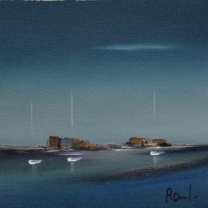 Gemälde Evasion marine 75 von Roussel Marie-Ange et Fanny | Gemälde Figurativ Öl Marine, Minimalistisch