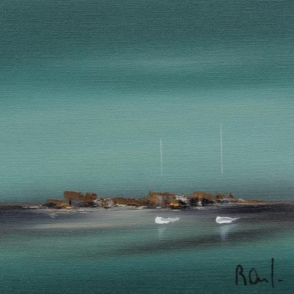 Gemälde Horizon marin 75 von Roussel Marie-Ange et Fanny | Gemälde Figurativ Öl Marine, Minimalistisch