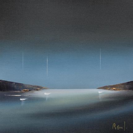 Gemälde Douce quiétude 75 von Roussel Marie-Ange et Fanny | Gemälde Figurativ Öl Marine, Minimalistisch