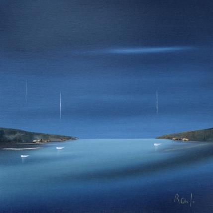 Gemälde Evasion marine 75 von Roussel Marie-Ange et Fanny | Gemälde Figurativ Öl Marine, Minimalistisch