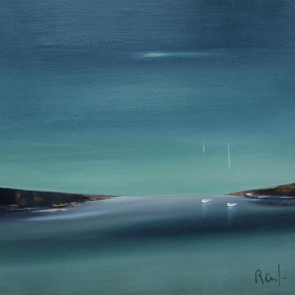 Gemälde Ambiance marine 75 von Roussel Marie-Ange et Fanny | Gemälde Figurativ Öl Marine, Minimalistisch