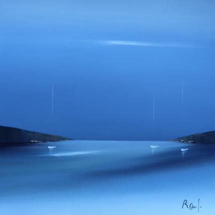 Gemälde Invitation à la sérénité 75 von Roussel Marie-Ange et Fanny | Gemälde Figurativ Öl Marine, Minimalistisch