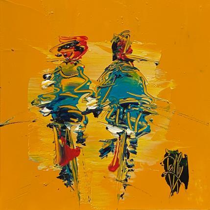 Peinture A vélo par Raffin Christian | Tableau Figuratif Huile Scènes de vie