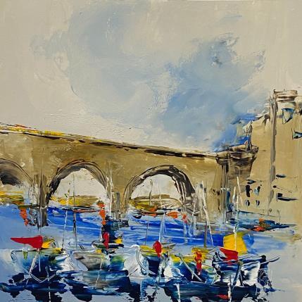 Painting Le pont en pierre by Raffin Christian | Painting Figurative Oil Marine