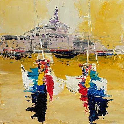 Peinture  Jeter l'ancre par Raffin Christian | Tableau Figuratif Huile Marine