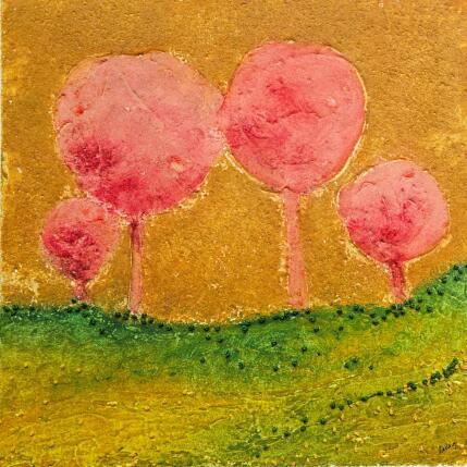 Peinture Big trees par Vazquez Laila | Tableau Figuratif Aquarelle, Textile Nature, Paysages