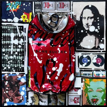 Peinture POP COKE (Joconde) par Costa Sophie | Tableau Pop-art Acrylique, Collage, Upcycling Icones Pop