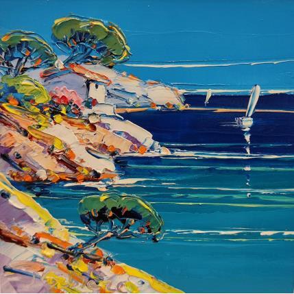 Peinture La calanque blanche par Corbière Liisa | Tableau Figuratif Huile Paysages