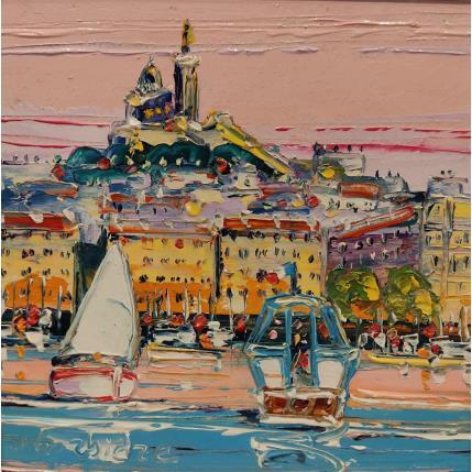 Peinture Croisière en Ferry Boat par Corbière Liisa | Tableau Figuratif Huile Paysages