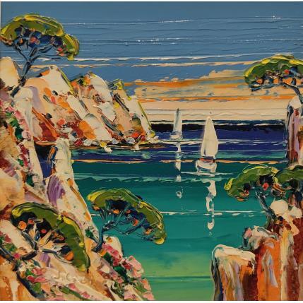 Peinture Calanques d'En Vau par Corbière Liisa | Tableau Figuratif Huile Paysages