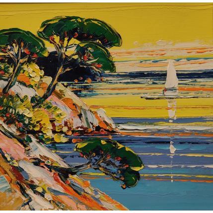 Painting Fin de journée dans les calanques by Corbière Liisa | Painting Figurative Oil Landscapes, Pop icons