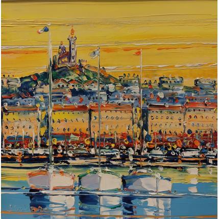 Peinture Reflets du Vieux Port par Corbière Liisa | Tableau Figuratif Huile Paysages