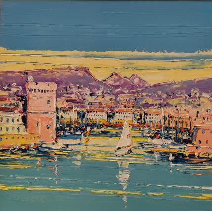 Painting Un dimanche à Marseille by Corbière Liisa | Painting Figurative Oil Landscapes