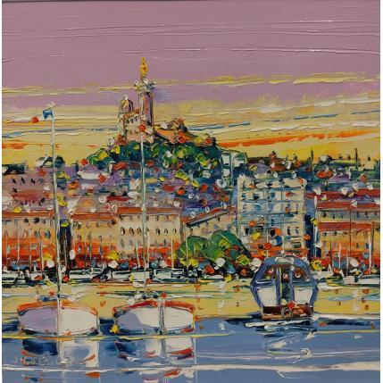 Painting Premier Ferry Boat, Marseille by Corbière Liisa | Painting Figurative Oil Landscapes